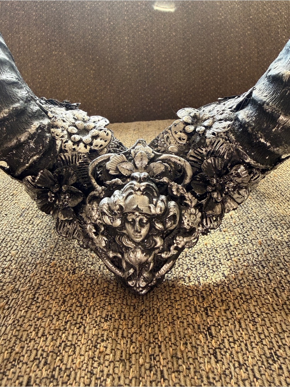 Gothic Silver Succubus Horned Headpiece - Picture 9 of 9